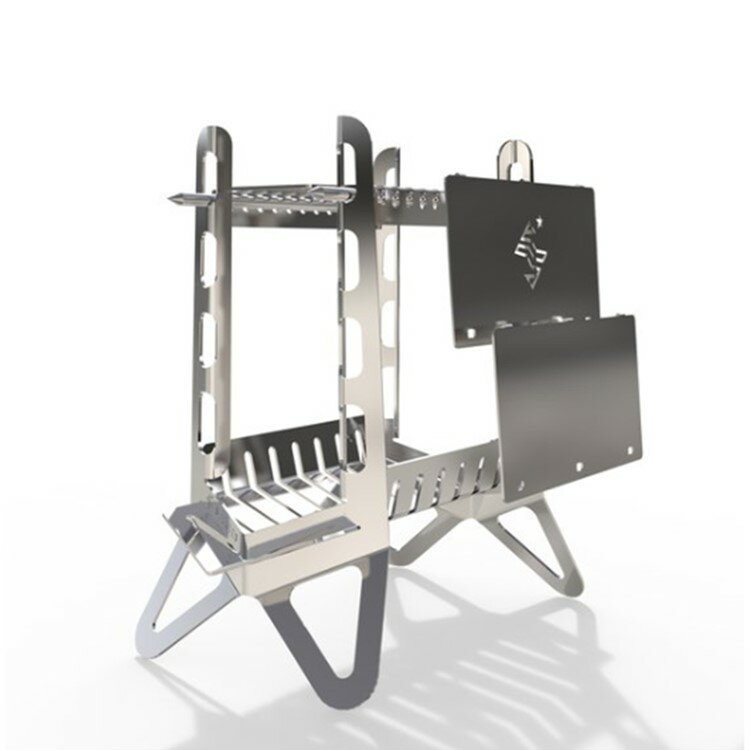 【あす楽対応】焚き火台 焚火台 SPORTES スポルテス FIREWAALL + PLUS & Wind Blades (Kit of 2) ファイヤーウォール プラス ウインドブレード フルキット 軽量 コンパクト 風防付 風除け スタンド型 ステンレス BBQ グリル ソロキャンプ ブッシュクラフト通販格安セール情報 楽天 通販