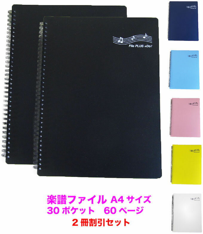 【あす楽対応】お得な2冊割引セット 楽譜ファイル 書き込みできる バンドファイル 書き込み リングタイプ A4 サイズ 30ポケット 60ページ 吹奏楽部 File PLUS +DO!