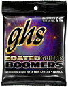 GHS Coated Boomers は高品質なニッケルメッキをした鉄線によって製造されており、 コーティングには”ある”合成物質を薄く繊細にコーティングしています。 この技法では、弦が巻かれる前にコーティングが行われ、その後芯線に巻かれます。 その事により、パワフルなトーンを失うことなく、 弦の寿命を延ばす事に成功しました。 もちろん、プレイン弦にもコーティング処理がされており、寿命を延ばすと共に巻き弦との感触の違いをなくしています。 GHS の工場では、100％完璧な湿度管理がされており、 機密性の高い新パッケージに詰めることにより、 出来立てホヤホヤの新鮮な状態でお客様に弦をお届けいたします。 この新しい Coated Boomers は耐久性に優れ、 より長い時間ベストなサウンドを得ることが出来る為、ライブやリハーサルを頻繁に行うギタリストには助かるアイテムです。 ゲージ : 010,013,017,026,036,046