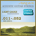 Aria AGS-200C/L を 6set フォークギター コーティング弦