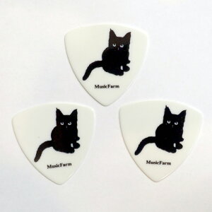 MusicFarm ギターピック オリジナル猫ピック ナツメ1 TRY MEDIUM WH 6枚セット
