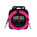 ErnieBall STRAIGHT FLEX CABLE 10’ SS　PINK 6413