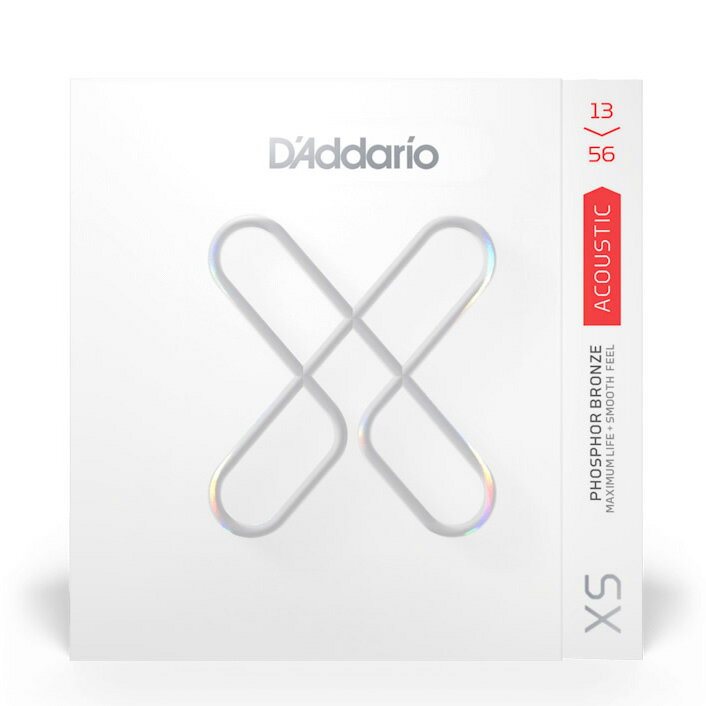 D'Addario『XS シリーズ』は、これまでのコーティング弦というカテゴリーに新風を吹かせる製品です。すべての巻弦に超極薄フィルムコーティングを、プレーン弦には独自のポリマーコーティング処理を施し、汚れや劣化を促進する物質から弦を保護します。最新のコーティング技術とD’Addario独自の製造技術が融合し、これまでに類を見ない革新的なコーティング弦の誕生です。 ・弦全体を超極薄フィルムでコーティング ・ノンコーティング弦の5倍の耐久性 ・保護性能はD’Addario弦史上最強 ・スムーズな触り心地 ・Dispersionマイクロポリマーコーティング ゲージ：13,17,26,35,45,56