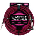 ErnieBall EB6062 25' BRAIDED STRAIGHT / ANGLE INSTRUMENT CABLE - BLACK / RED シールド7.62m S/L