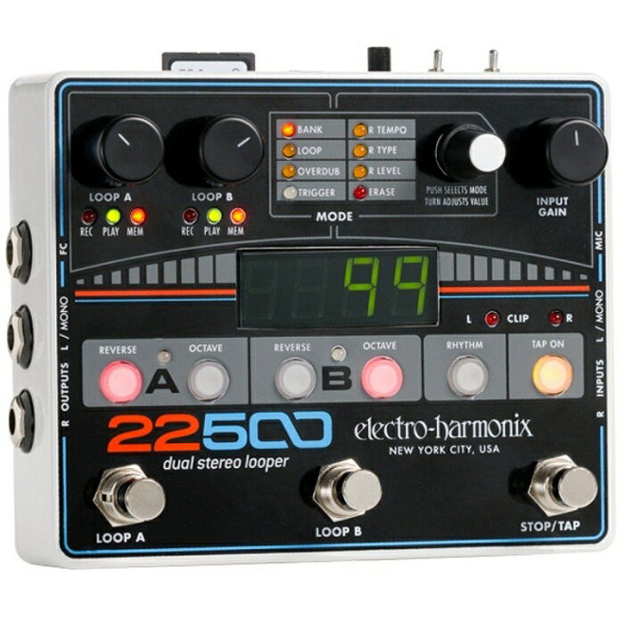 【レビューを書いて次回送料無料クーポンGET】Electro-Harmonix 22500 Dual Stereo Looper エフェクター [並行輸入品][直輸入品]【エレクトロ・ハーモニクス】【ステレオ・ルーパ ー】【エレクトロハーモニクス】【ElectroHarmonix】【Electro Harmonix】【新品】【RCP】