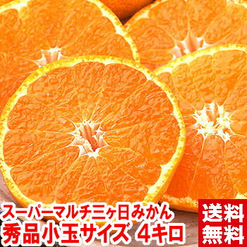 スーパーマルチ完熟三ヶ日みかん秀品 小玉サイズ4kgひと味違う濃厚果汁は絶品♪北海道、沖縄、一部離島は別途1,000円のサムネイル