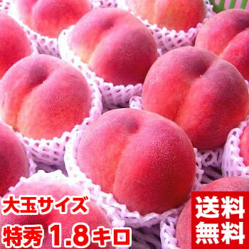 お中元 ギフト プレゼント 桃 山梨 送料無料山梨高級ブランド産地「春日居」こだわりの完熟もも 特秀 大玉1.8kg北海道、沖縄・一部離島は発送不可