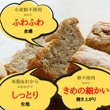 老舗京豆腐屋さんのしっとりおからとバナナの米粉パウンドケーキ(約18cm×9cm×6.5cm) グルテンフリー アレルギー対応 白砂糖不使用 健康 ヘルシー お中元 御中元 敬老の日