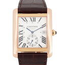 【中古】【1年間保証・OH仕上げ済】Cartier カルティエ タンク MC ウォッチ W5330001 K18PG×レザー ホワイト×ピンクゴールド 自動巻 ...