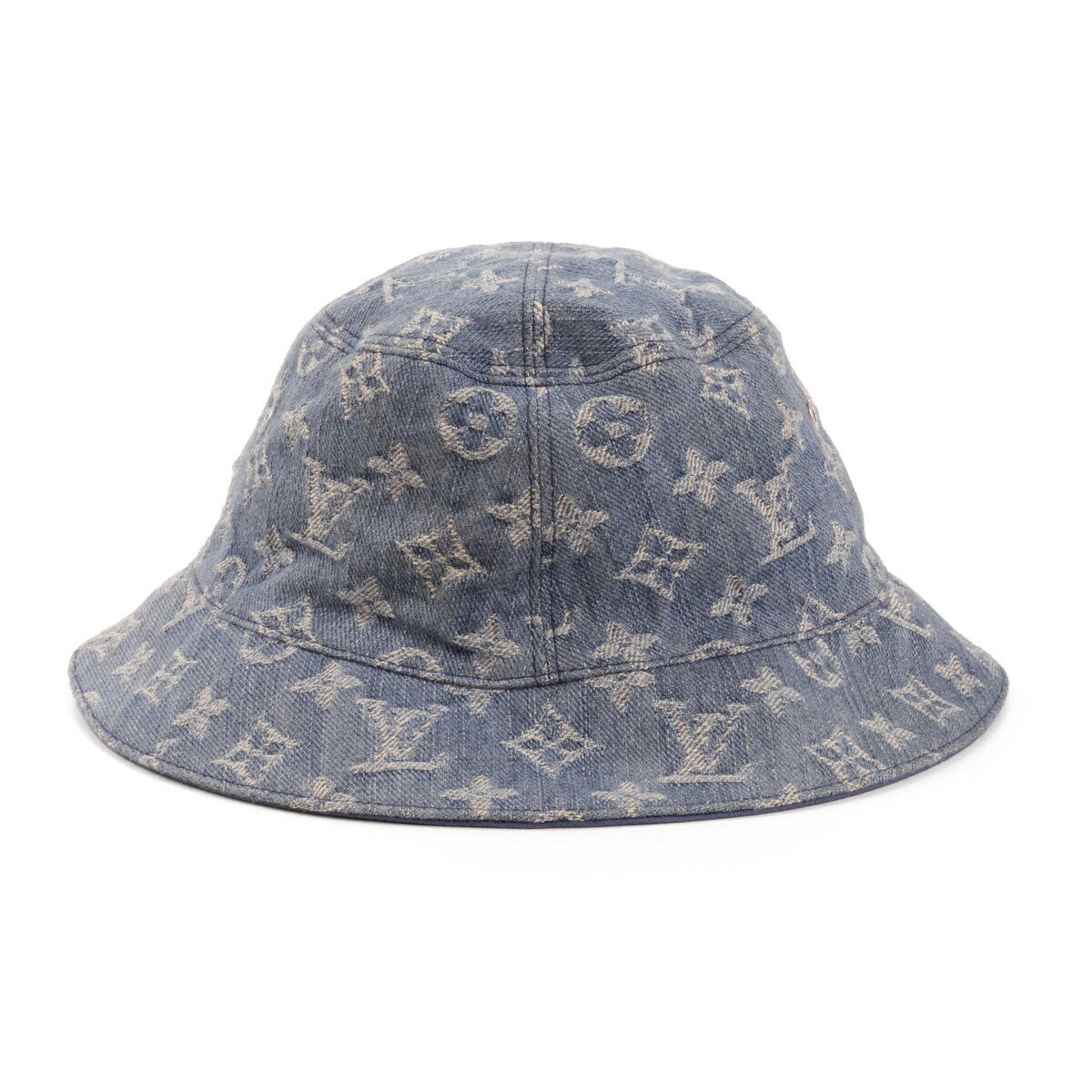 【中古】LOUIS VUITTON ルイヴィトン ボネ・モノグラム エッセンシャル M76586 バケットハット 帽子 モノグラム・デニム ブルー リバーシブル