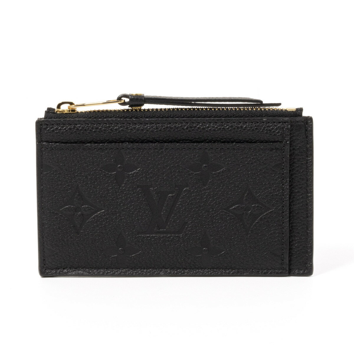 【中古】LOUIS VUITTON ルイヴィトン ポルトカルト・ジップ M68339 カードケース 小銭入れ モノグラム・アンプラントレザー ブラック