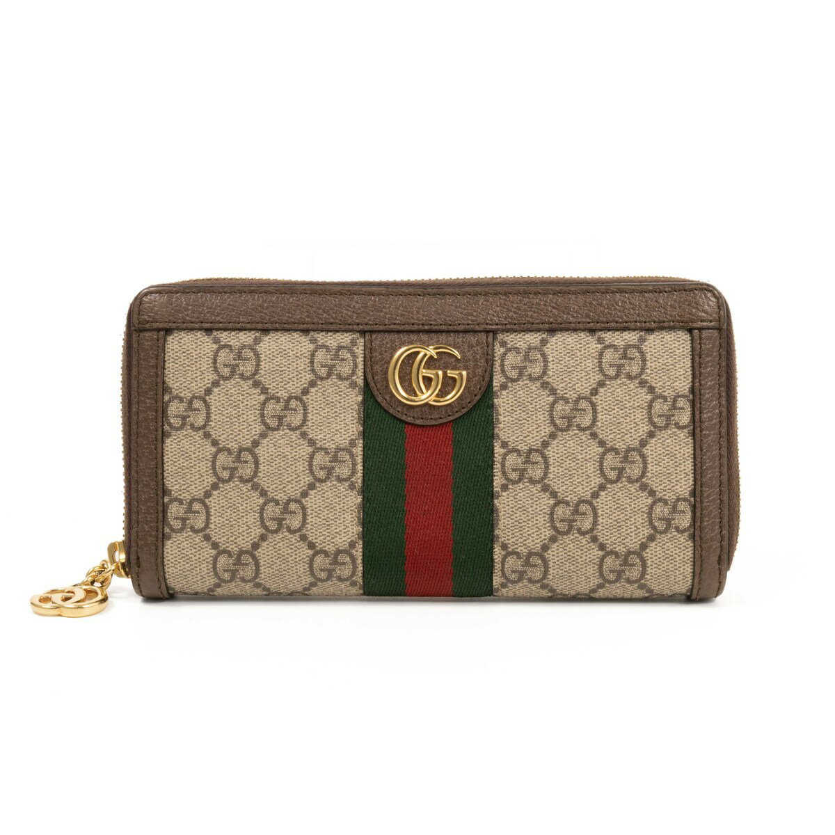 GUCCI グッチ オフィディア GG ジップアラウンドウォレット 523154 長財布 GGスプリーム キャンバス×レザー ベージュ×ブラウン