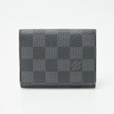 【中古】LOUIS VUITTON ルイヴィトン アンヴェロップ・カルト ドゥ ヴィジット N63338 カードケース ダミエ・グラフィット キャンバス×レザー ブラック