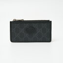 【中古】GUCCI グッチ インターロッキングG カードケース 697717 92TCF 1000 名刺入れ 小銭入れ GGスプリーム×レザー ブラック