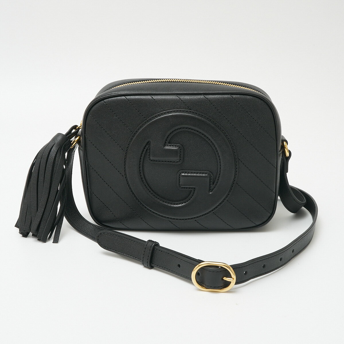 【中古】GUCCI グッチ〔グッチ ブロンディ〕スモール ショルダーバッグ 742360 1IV0G 1000 斜め掛け鞄 レザー ブラック インターロッキングG