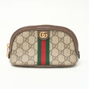 【中古】GUCCI グッチ 〔オフィディア〕ミディアム コスメティック ケース 625550 96IWG 8745 ポーチ GGスプリーム ベージュ×ウェブ ストライプ