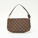 【中古】LOUIS VUITTON ルイヴィトン ポシェット・アクセソワール N41206 ポーチ ハンドバッグ ダミエ・キャンバス×レザー ブラウン