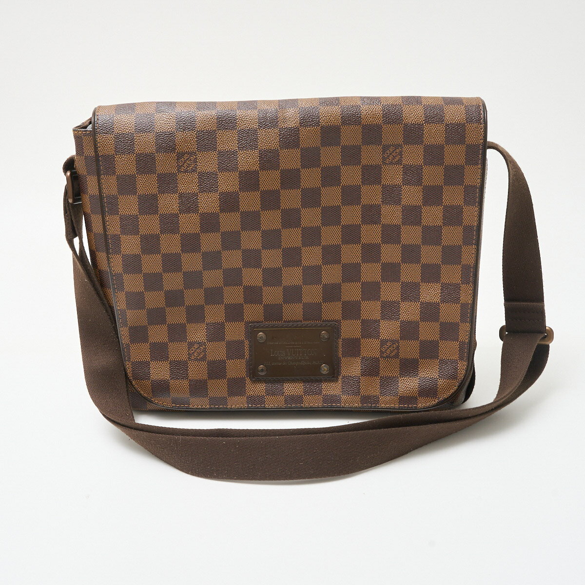 【中古】LOUIS VUITTON ルイヴィトン ブルックリン MM N51211 ショルダーバッグ 斜め掛け ダミエ キャンバス×レザー ブラウン レディース