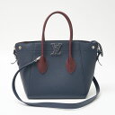 【中古】LOUIS VUITTON ルイヴィトン フリーダム M54842 ハンド ショルダーバッグ カーフレザー ネイビー×シルバー金具 レディース