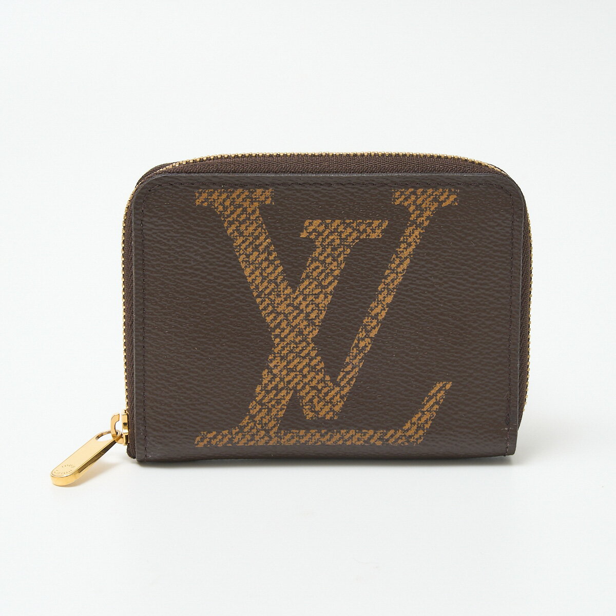 【中古】LOUIS VUITTON ルイヴィトン ジッピー・コインパース M69354 ウォレット カードケース モノグラム・ジャイアント×レザー ブラウン