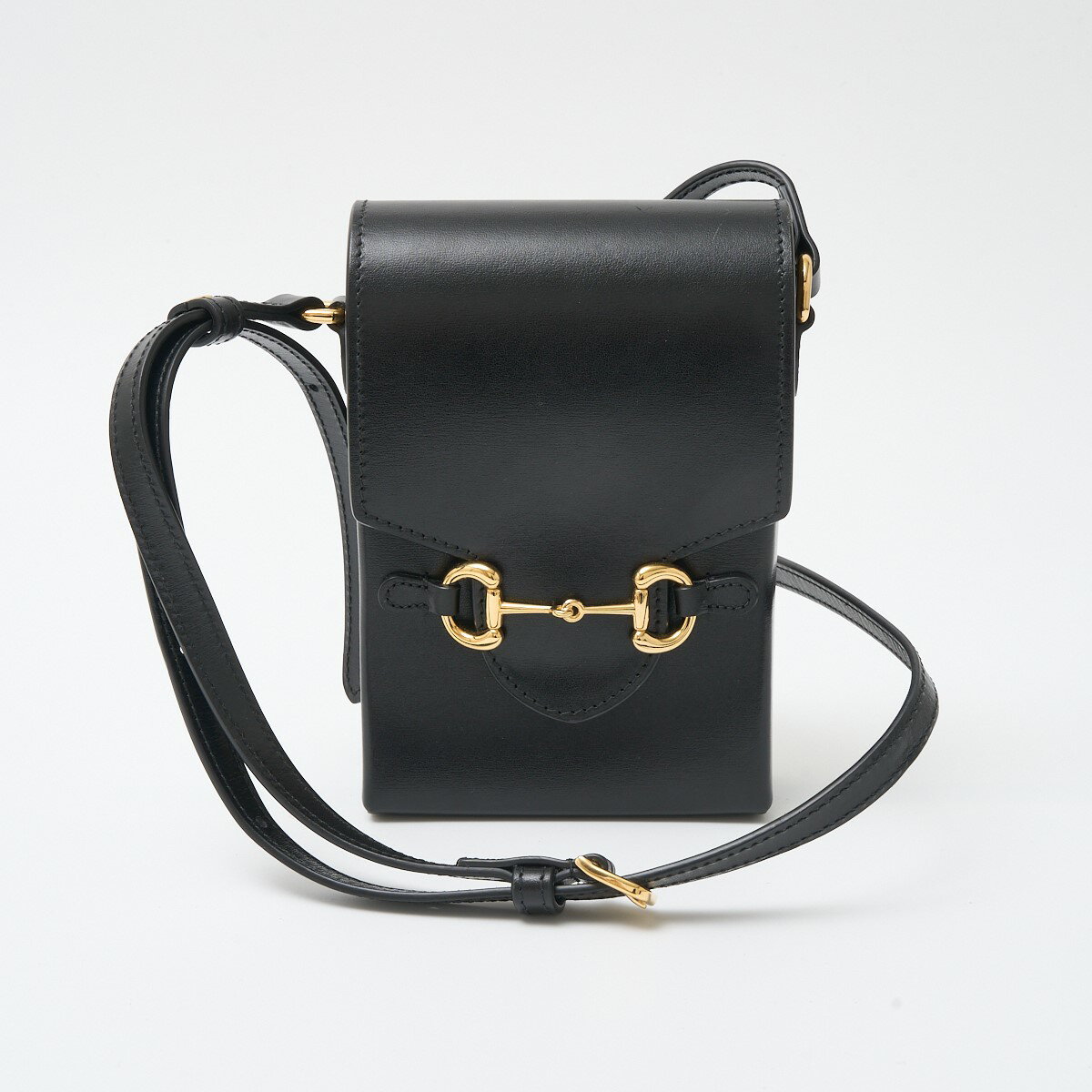 GUCCI グッチ ホースビット1955 ミニショルダーバッグ 625615 クロスボディバッグ ポシェット レザー ブラック×ベージュ×ゴールド