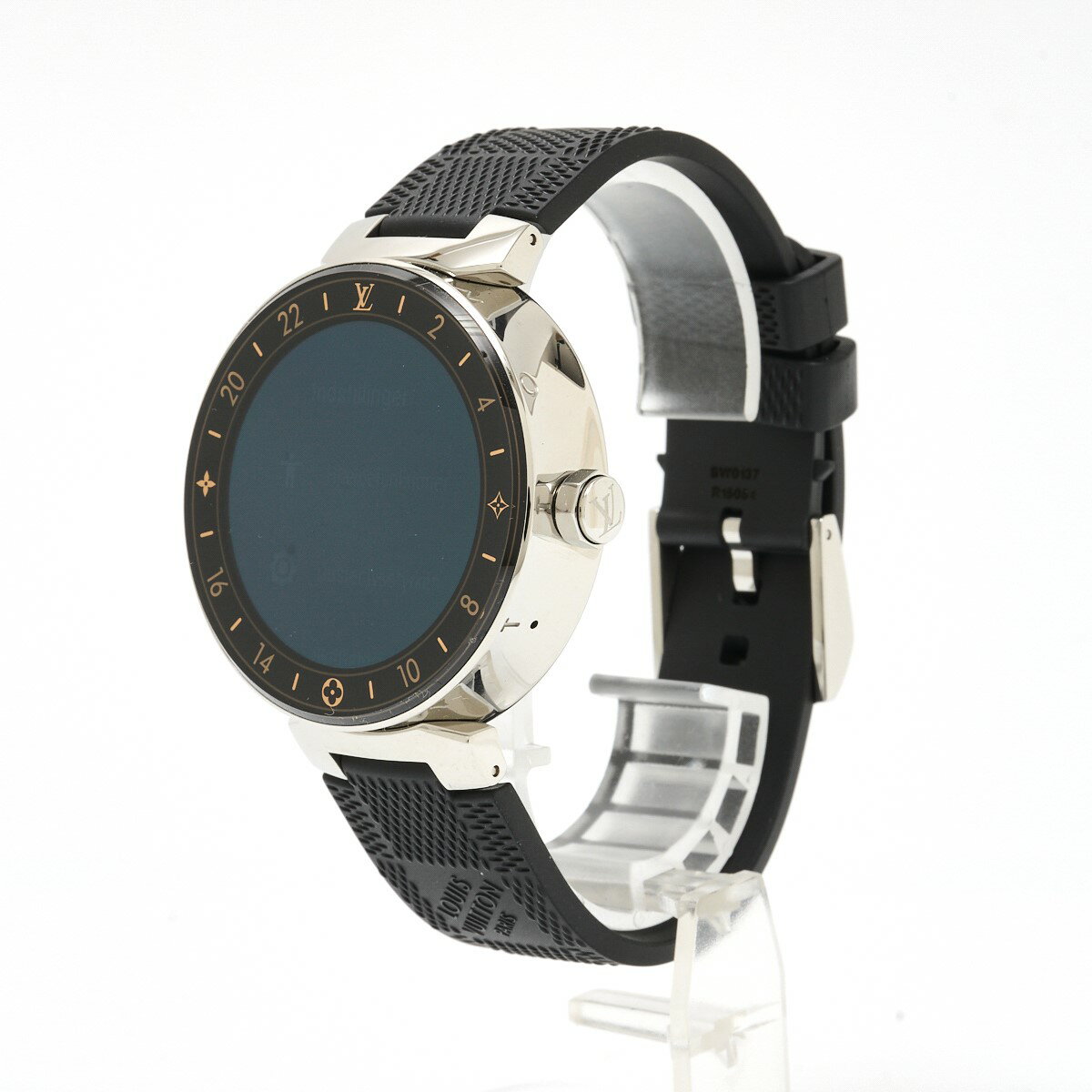 【中古】【半年間保証】 LOUIS VUITTON ルイヴィトン タンブール ホライゾン QA003Z SS×ダミエ・グラフィット ラバー デジタル クォーツ 腕時計