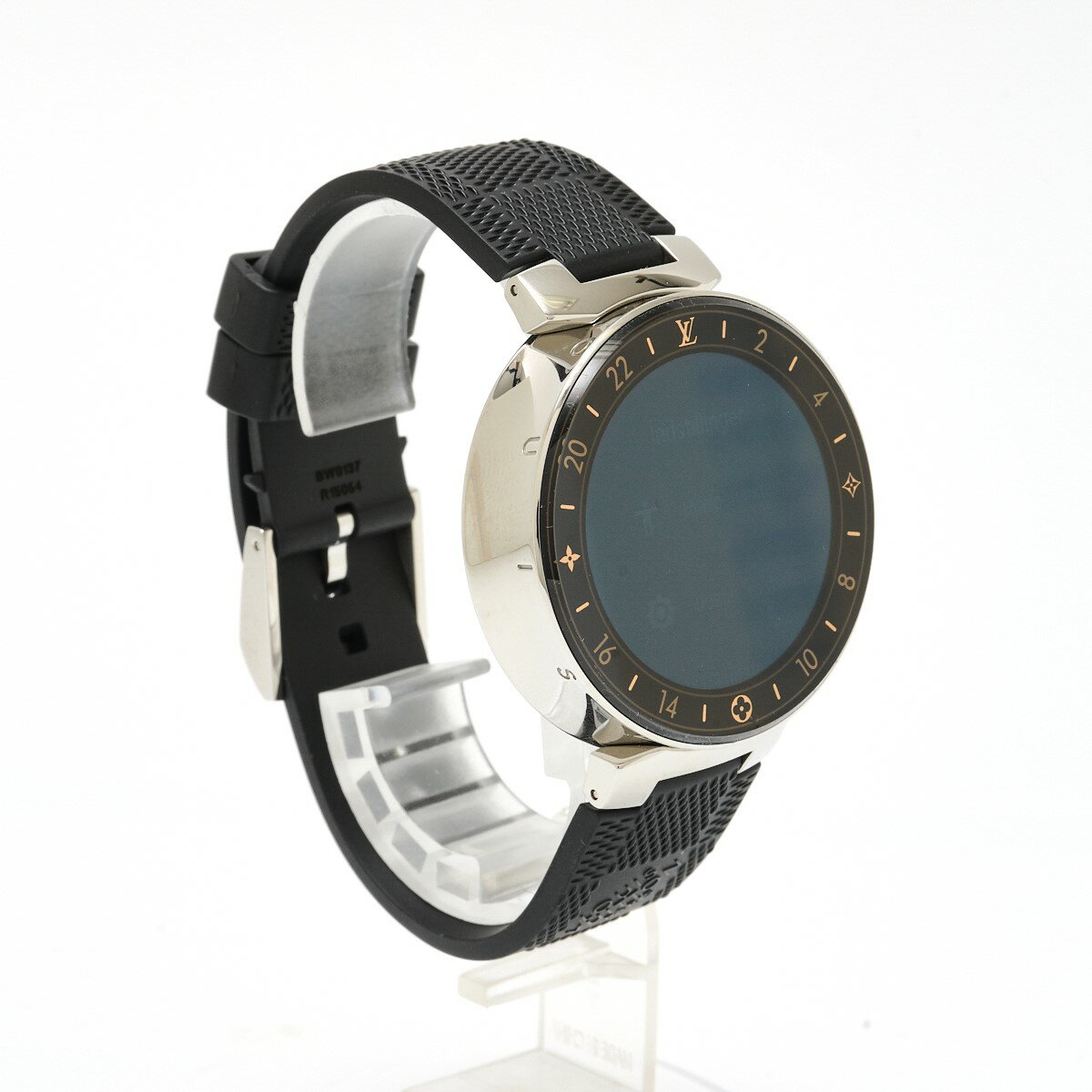【中古】【半年間保証】 LOUIS VUITTON ルイヴィトン タンブール ホライゾン QA003Z SS×ダミエ・グラフィット ラバー デジタル クォーツ 腕時計