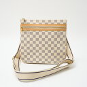 【中古】LOUIS VUITTON ルイヴィトン ポシェット・ボスフォール N51112 クロスボディ ショルダーバッグ ダミエ・アズール×レザー ホワイト×グ...