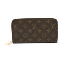 【中古】LOUIS VUITTON ルイヴィトン ジッピー・ウォレット M60017 長財布 モノグラム×レザー ブラウン×ゴールド ラウンドファスナー レディース(4)