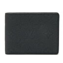 【中古】LOUIS VUITTON ルイヴィトン ポルトフォイユ・ミュルティプル M82072 コンパクトウォレット 財布 モノグラム・トリヨン×レザー ブラック(4)