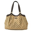 【中古】GUCCI グッチ GGキャンバス トートバッグ 388919 2WAY ショルダー ハンドバッグ レザー ベージュ×ゴールド金具 カジュアル レディース(4)