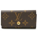 【中古】LOUIS VUITTON ルイヴィトン ミュルティクレ 4 M69517 三つ折り 4連 キーケース モノグラム×レザー ブラウン×ゴールド金具 レデ...