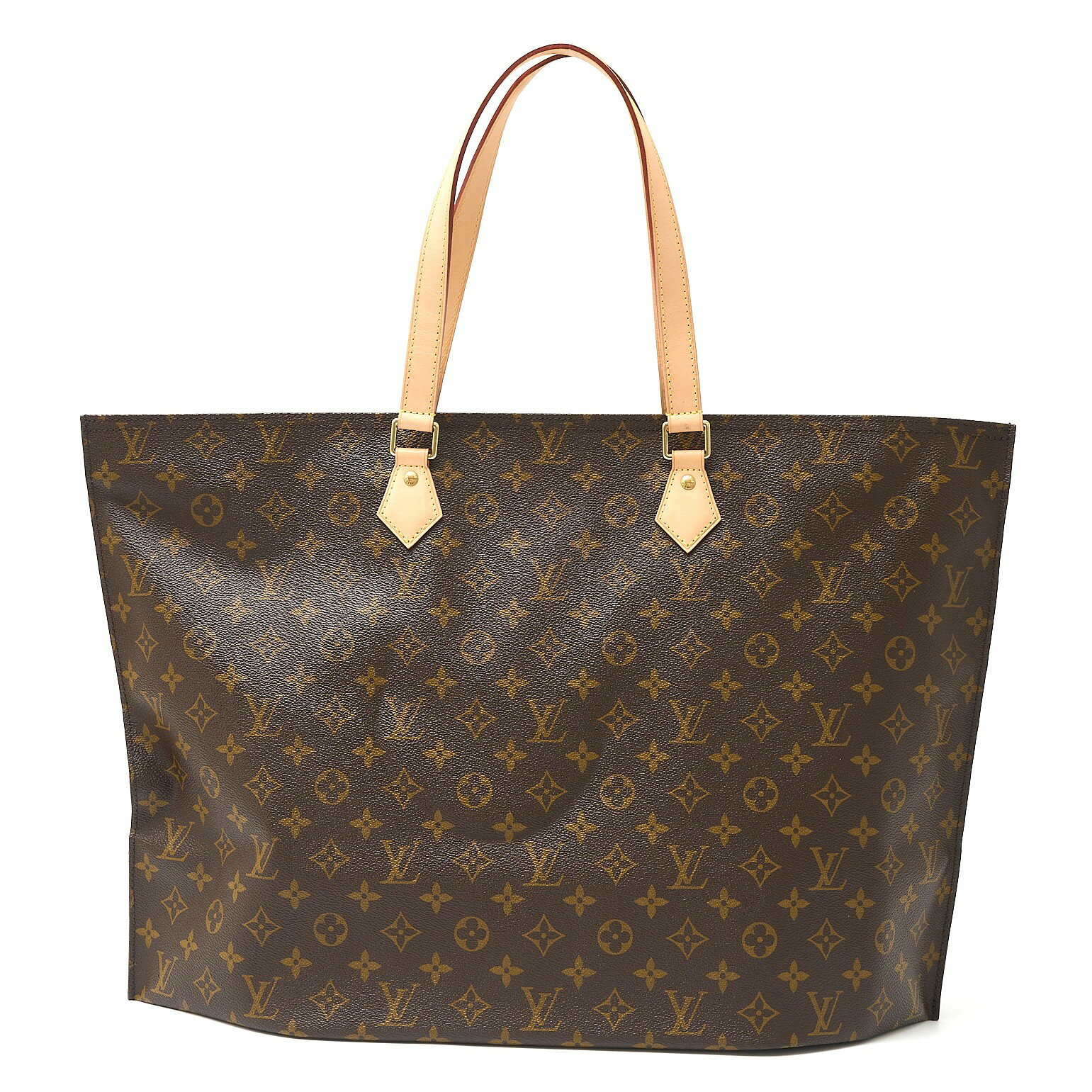 【中古】LOUIS VUITTON ルイヴィトン オールイン MM M47029 トート ショルダーバッグ モノグラム×レザー ブラウン×ゴールド金具 レディース