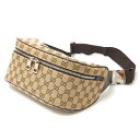 【中古】GUCCI グッチ GGキャンバス ボディバッグ 630915 ショルダーBAG レザー ベージュ×ブラウン×シルバー メンズ レディース アウトレット