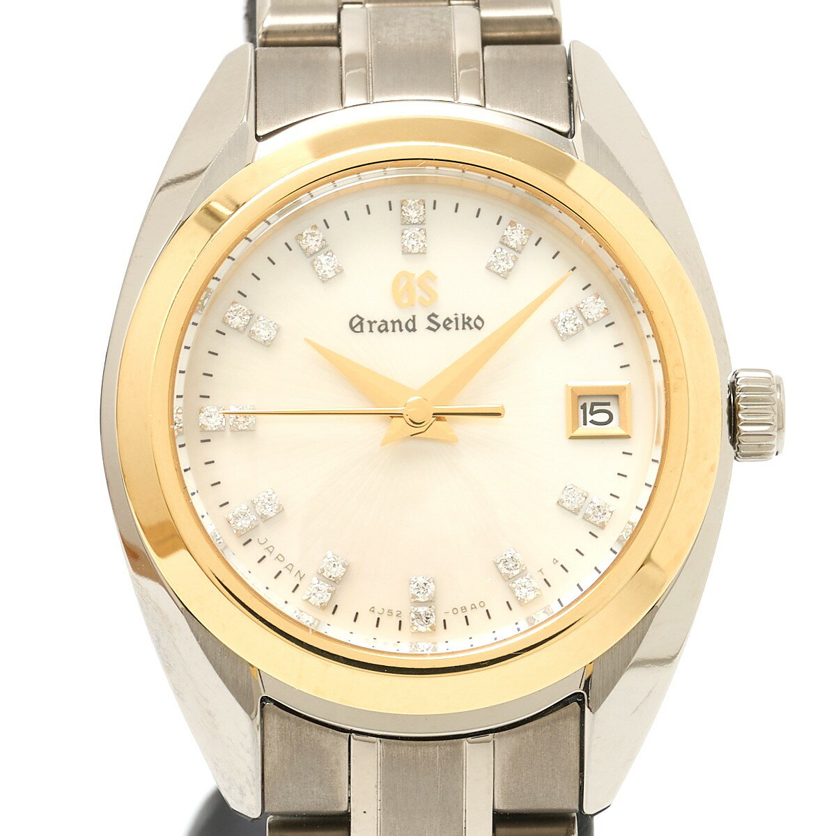 【中古】【半年間保証・電池交換済】Grand Seiko グランドセイコー STGF334 K18YG/ダイヤ ホワイトシェル×ゴールド×シルバー クォーツ 腕時計