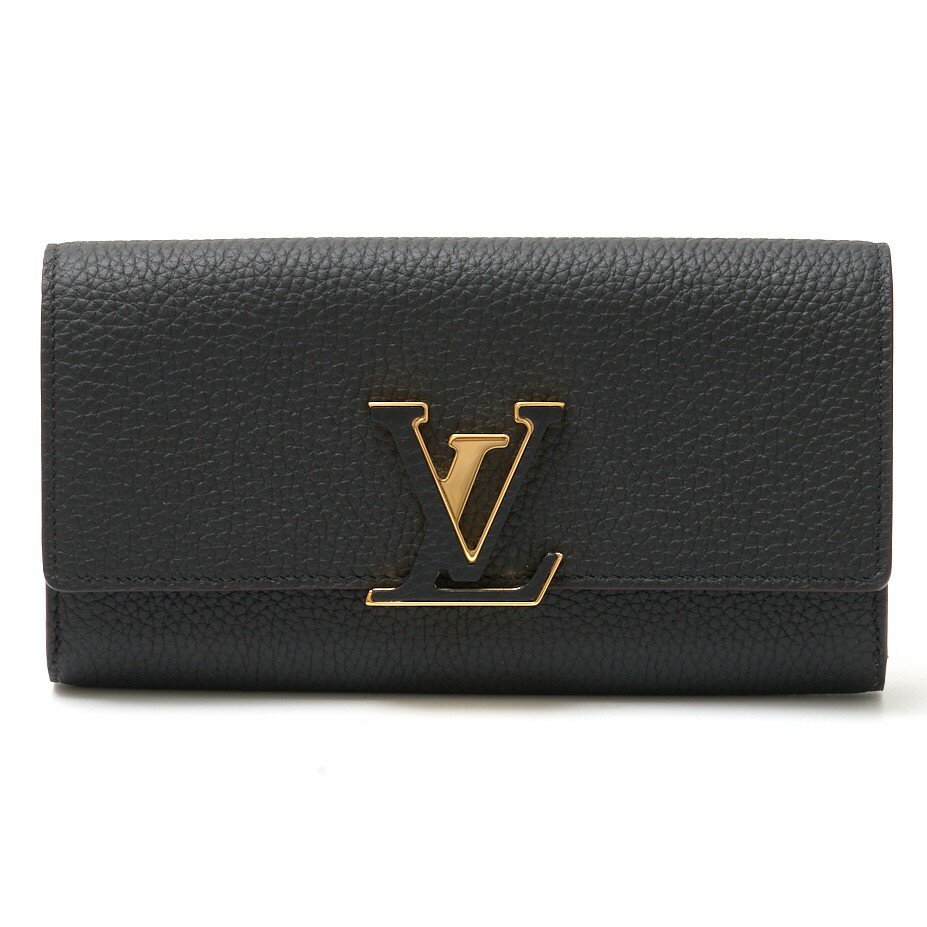 【中古】LOUIS VUITTON ルイヴィトン ポルトフォイユ・カプシーヌ M61248 長財布 ウォレット トリヨン×カーフレザー ブラック×ピンク×ゴールドのサムネイル