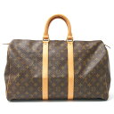 【中古】LOUIS VUITTON ルイヴィトン キーポル 45 M41428 トラベル ボストン ハンドバッグ モノグラム×レザー ブラウン×ゴールド金具(4)