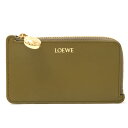 【中古】LOEWE ロエベ ぺブル コインカードホルダー CANBZ40X01 名刺 小銭入れ ウォレット レザー カーキ×ゴールド金具 メンズ レディース