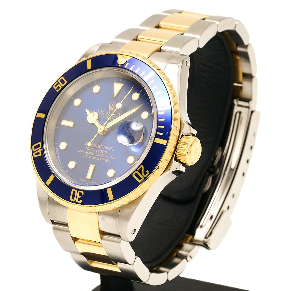 【中古】【1年間保証・仕上げ済】ROLEX ロレックス サブマリーナ デイト 16613 K番 SS×YG ブルー文字盤×ゴールド×シルバー 自動巻き 腕時計