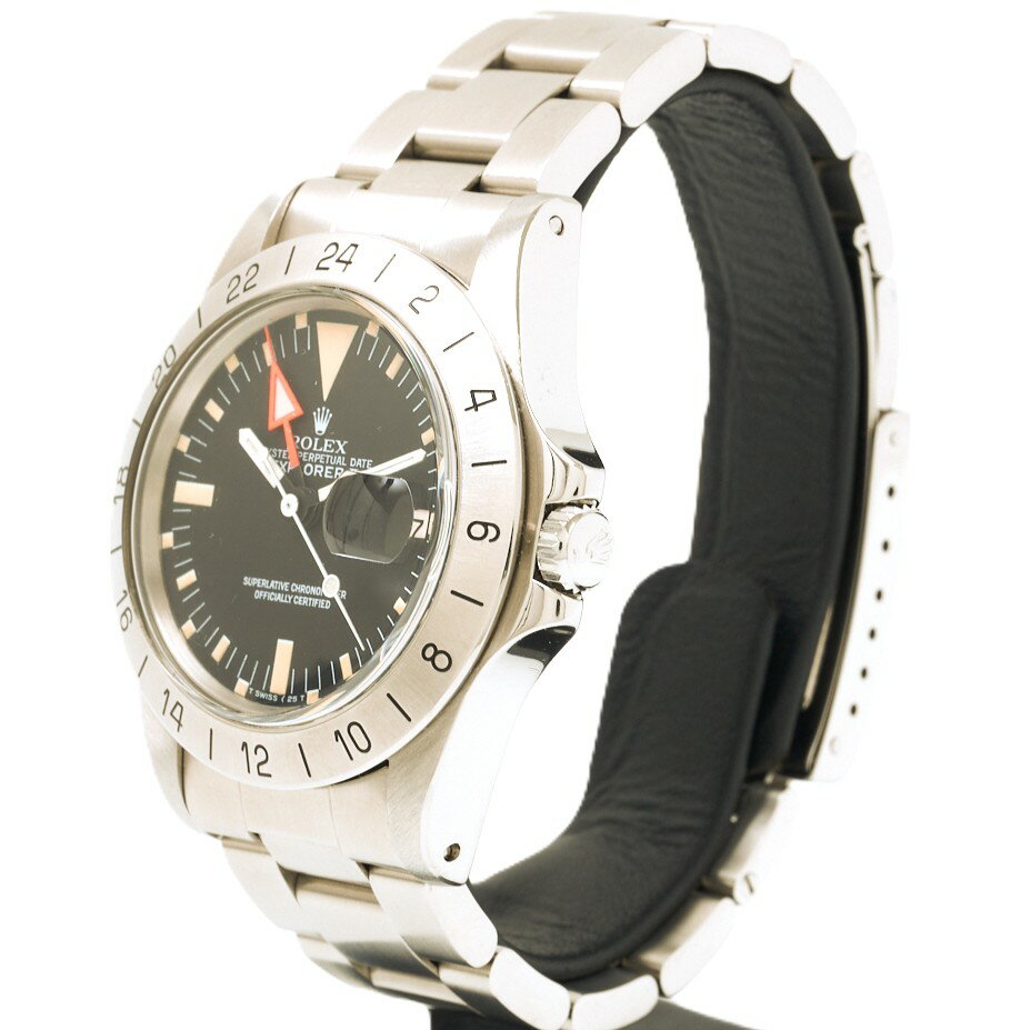 【中古】【1年間保証】ROLEX ロレックス エクスプローラーII 1655 30番台 SS ブラック文字盤×シルバー 自動巻き 腕時計 メンズ