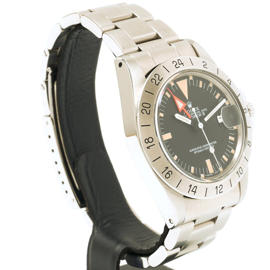 【中古】【1年間保証】ROLEX ロレックス エクスプローラーII 1655 30番台 SS ブラック文字盤×シルバー 自動巻き 腕時計 メンズ