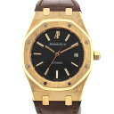 【中古】【1年間保証 OH済】AUDEMARS PIGUET オーデマ ピゲ ロイヤルオーク 15300OR.OO.D088CR.01 K18PG×レザー ブラック×ゴールド 自動巻 時計