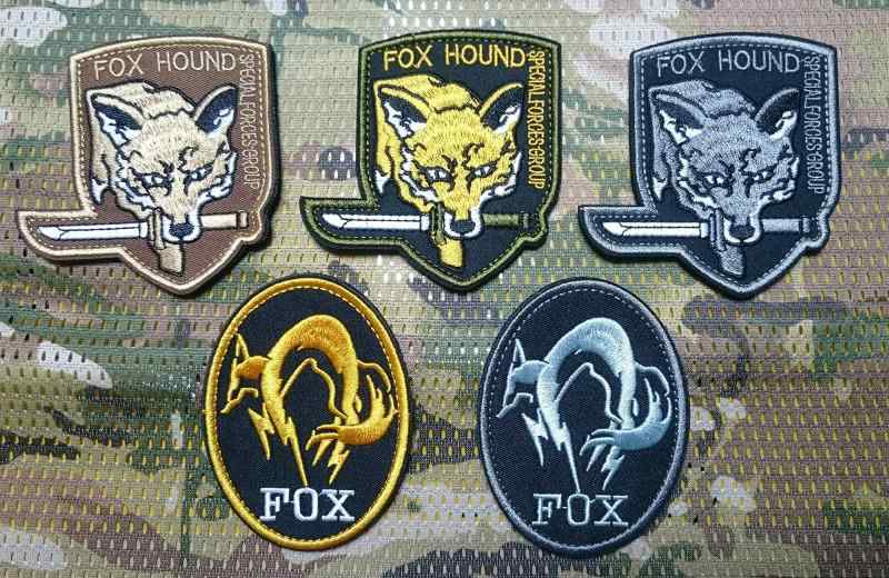 5点セット メタル ギア ソリッド フォックス FOX HOUND MGS スネーク パッチ 刺繍 ワッペン ベルクロ パッチ サバゲ― サバイバル ミリタリー