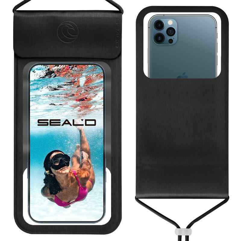 SEAL 039 D (シールド) 携帯スマホ防水ケース ドライバッグ IPX8認定 完全防水防塵力 水中カメラ使用可能 Universal Waterproof Pouch Cellphone IPX8 Waterproof Phone Case Dry Bag (black, Medium)