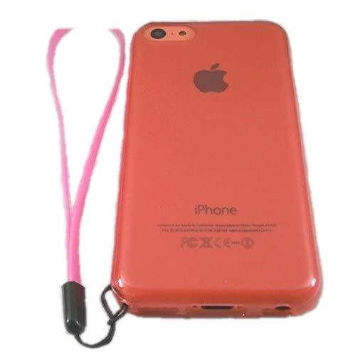 iphone5c ケース TPU 保護 ケース 【 同色系 ストラップ 付 】 耐衝撃/弾力性/滑りにくさ/手触りの良さ/ぴったりフィット/TPU クリアー ケース/ストラップホール 付/iphone 5c ケース アイホン5C ケー