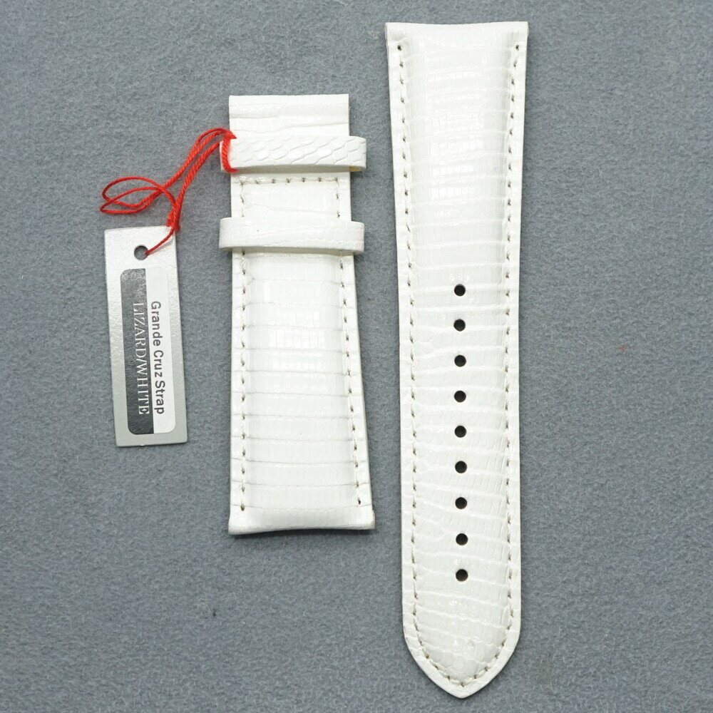 ヴォアラ Voila 純正 24mm リザード 時計バンド メンズ レザーバンド ホワイト 腕時計 ベルト 時計ベル..
