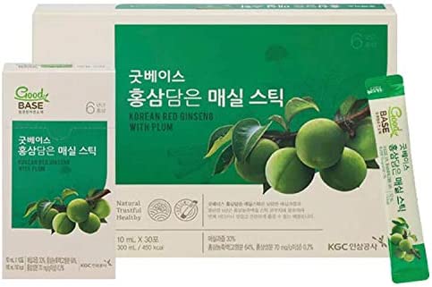 【送料無料】 【正官庄】 6年根 高麗人参 GoodBASE グッドベース 朝鮮人参 紅参エキス スティックタイプ (梅 (10ml×30包))のサムネイル