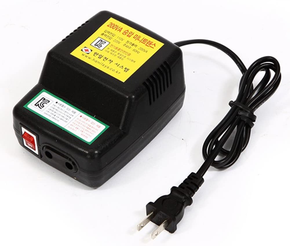 【送料無料】120V~220V60Hzのオン/オフボタン付き200W昇圧電圧変換器変圧器