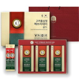 【6年根 紅参 】豊年宝鑑 6年根 高麗紅参精 エブリデーゴールド紅参スティック 10g x 30個(総容量 300g) + ショッピングバッグ 紅参ギフトセット【送料無料】