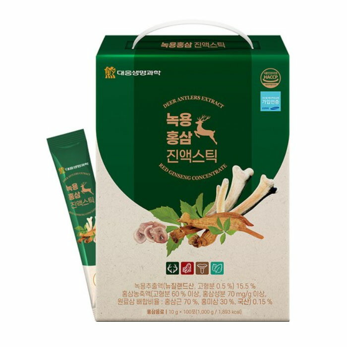 【送料無料】大雄生命科学 鹿角紅参津液スティック (10g *100個) 韓国産